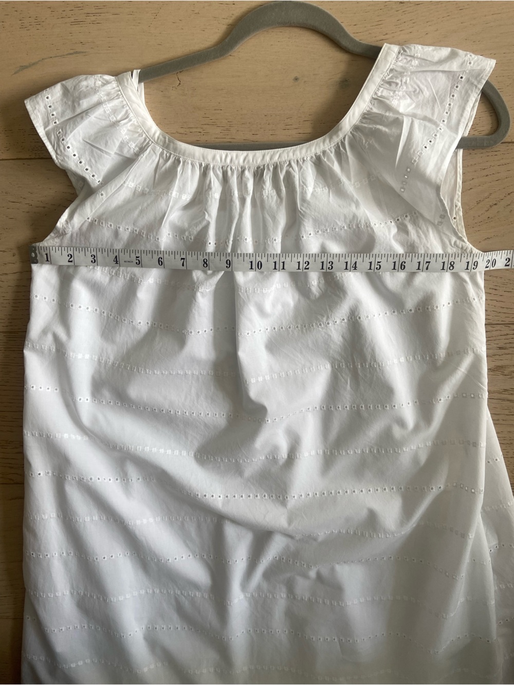 UNIQLO Embroidery Midi Dress Short Sleeve White Size Small Summer Beach - Picture 8 of 11